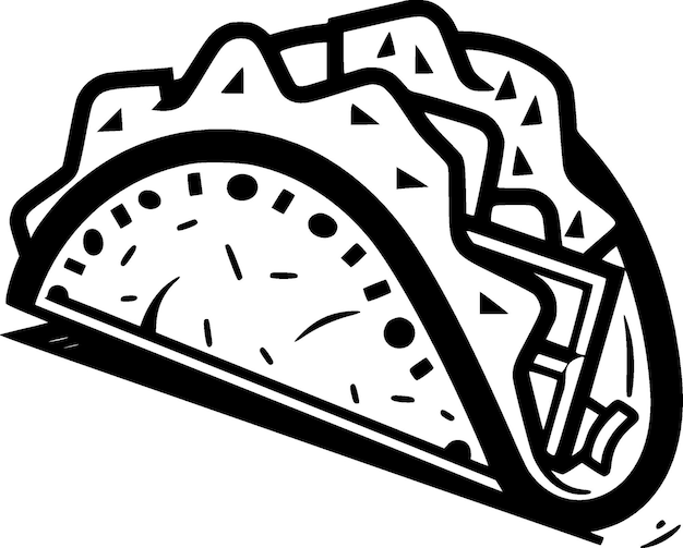 Plik wektorowy ilustracja wektorowa taco minimalist i flat logo