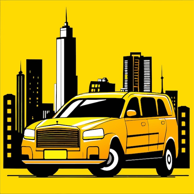Ilustracja Wektorowa Taksówek Transportowych W Mieście