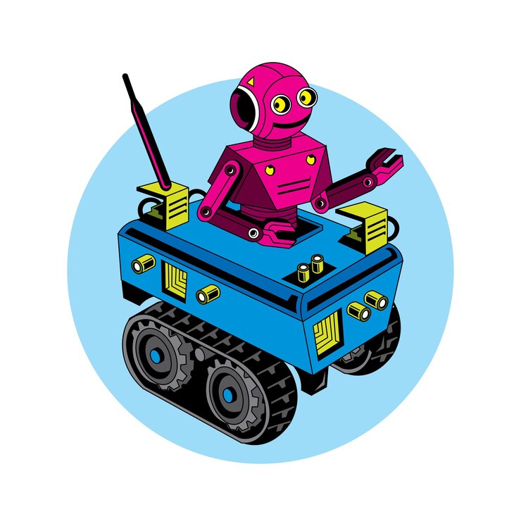 Wektor ilustracja wektorowa tanku robota
