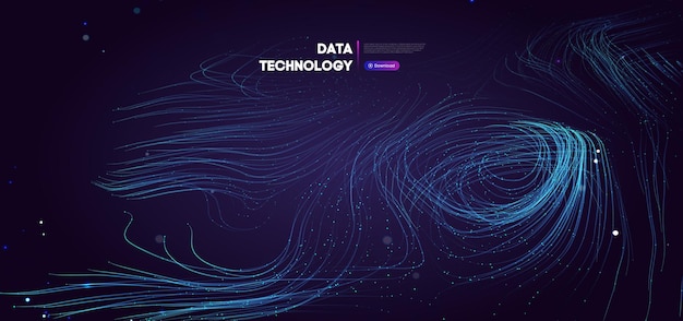 Ilustracja Wektorowa Technologii Dużych Danych Streszczenie Niewyraźne Dane Biznesowe Kolorowe Siatki