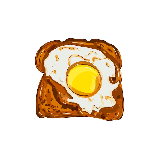 Plik wektorowy ilustracja wektorowa tosty z jajkiem sadzonym kromka chleba tostowego z jajkiem śniadanie żółte żółtko