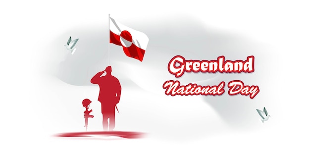 Ilustracja Wektorowa Transparentu Happy National Day Grenlandii