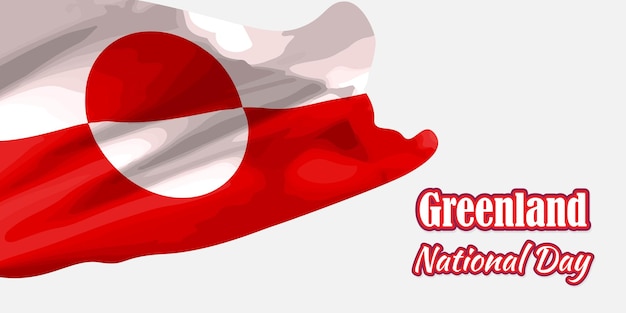 Plik wektorowy ilustracja wektorowa transparentu happy national day grenlandii