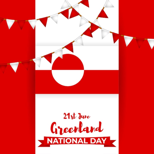 Ilustracja Wektorowa Transparentu Happy National Day Grenlandii