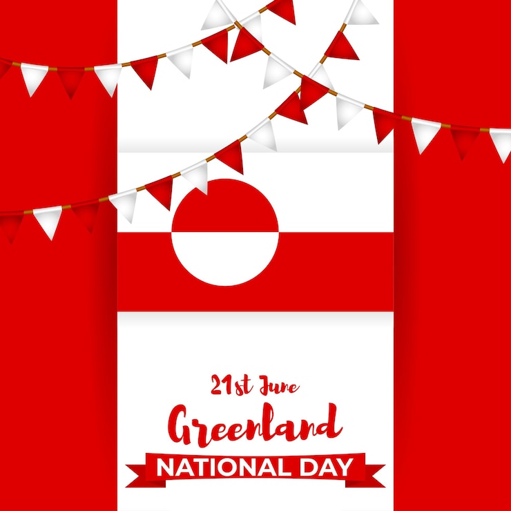 Wektor ilustracja wektorowa transparentu happy national day grenlandii