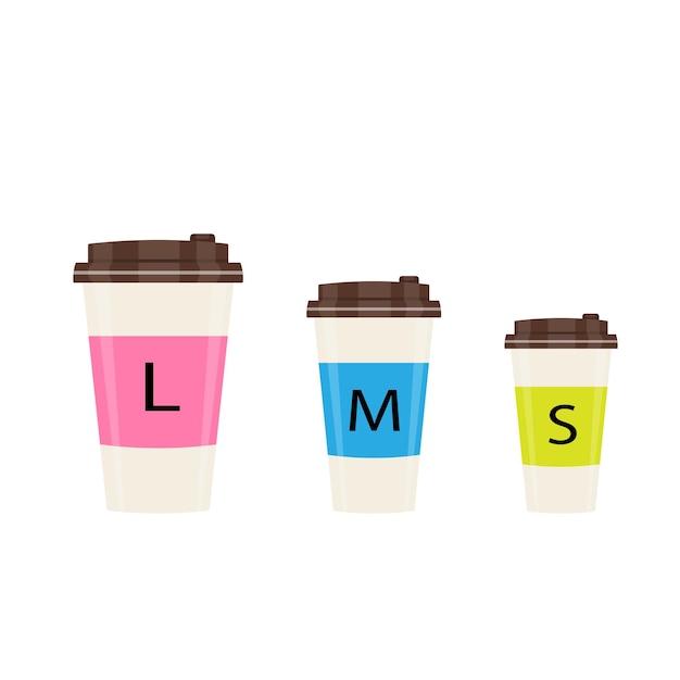 Plik wektorowy ilustracja wektorowa trzech filiżanek kawy rozmiar lms