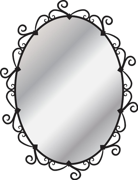 Ilustracja wektorowa trzech różnych eleganckich luster w kształcie owalnym.