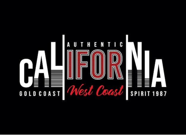 Ilustracja wektorowa typografii w Kalifornii los angeles do druku t shirt premium vector