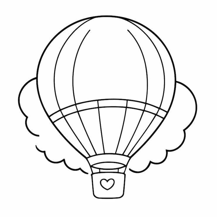 Wektor ilustracja wektorowa uroczego balonu narysowanego ręcznie dla dzieci do malowania