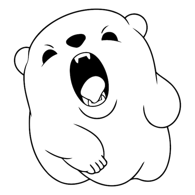 Ilustracja Wektorowa Uroczego Niedźwiedzia Polarnego Na Białym Tle
