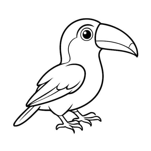Ilustracja wektorowa uroczego rysunku Tukan dla dzieci
