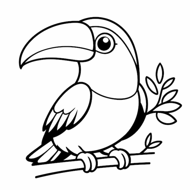 Ilustracja wektorowa uroczego rysunku Tukan dla dzieci