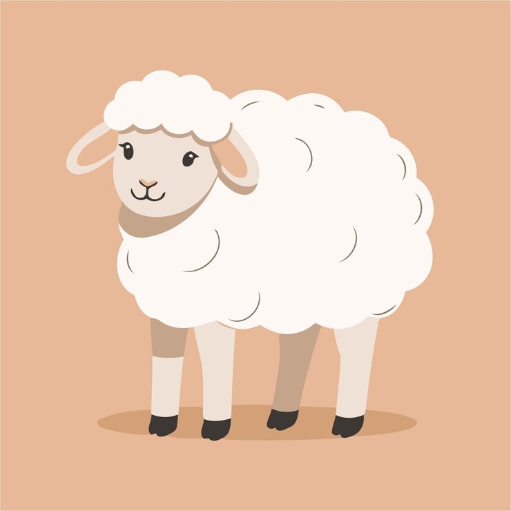 Wektor ilustracja wektorowa uroczej owcy dla książek opowieści dla dzieci
