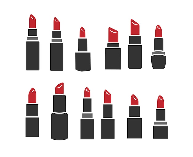 Ilustracja wektorowa uroda makijaż czerwona szminka szminka
