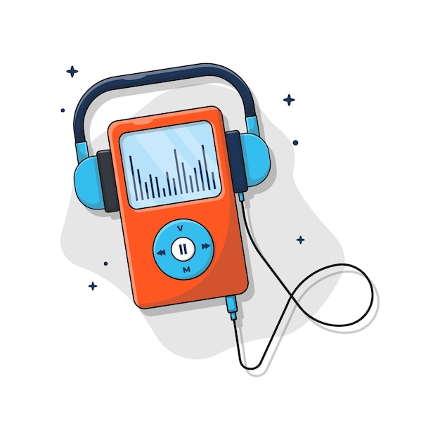 Ilustracja Wektorowa Urządzenia Audio I Słuchawek Słuchanie Audiobooków Lub Podcastów Projekt Koncepcyjny