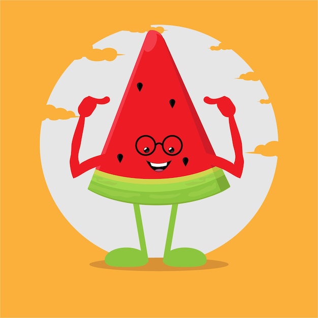 Plik wektorowy ilustracja wektorowa uśmiechniętego postaci arbuza