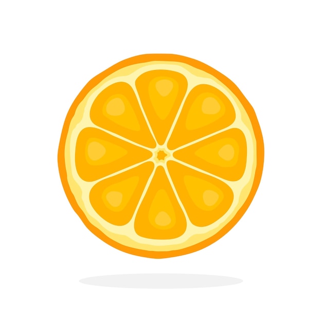 Ilustracja Wektorowa W Płaski Plasterek Pomarańczy Zdrowe Wegetariańskie Jedzenie Owoce Cytrusowe