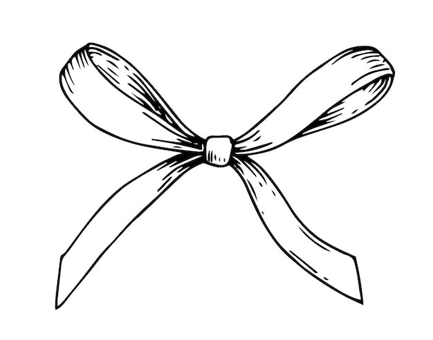 ilustracja wektorowa w stylu szkicu łuk jedwabna wstążka symbol walki z rakiem piersi