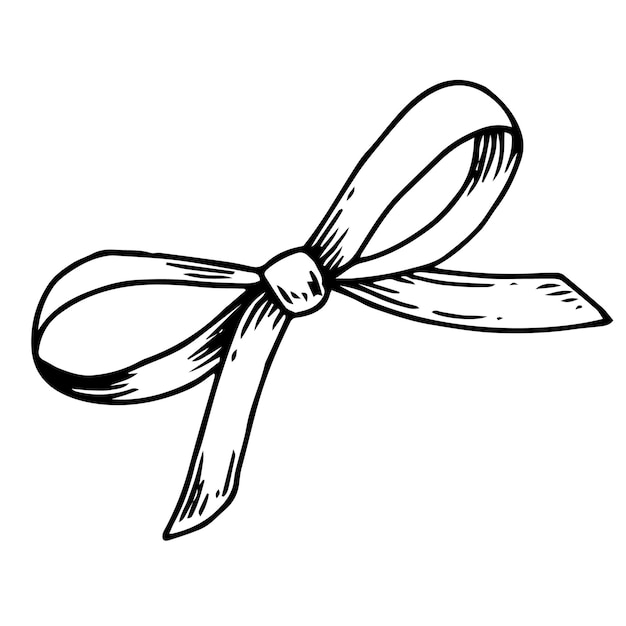 ilustracja wektorowa w stylu szkicu łuk jedwabna wstążka symbol walki z rakiem piersi