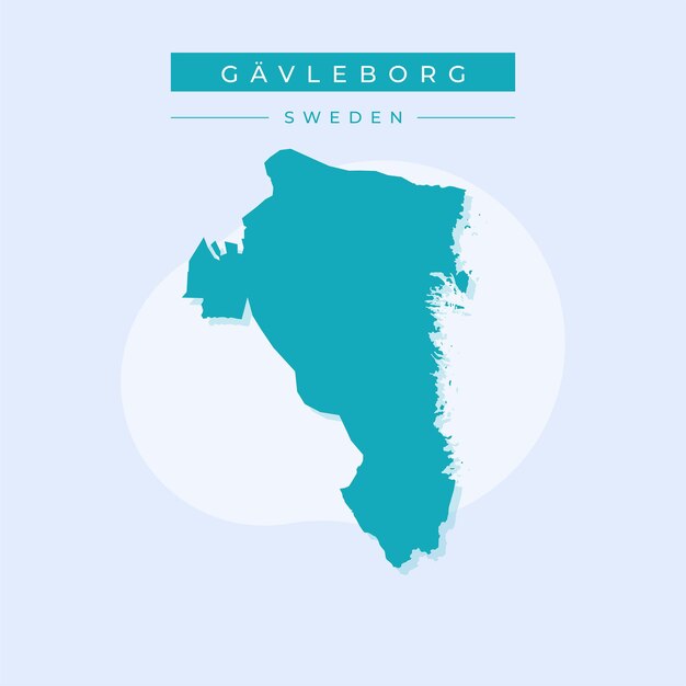 Ilustracja wektorowa wektora mapy Gavleborg w Szwecji