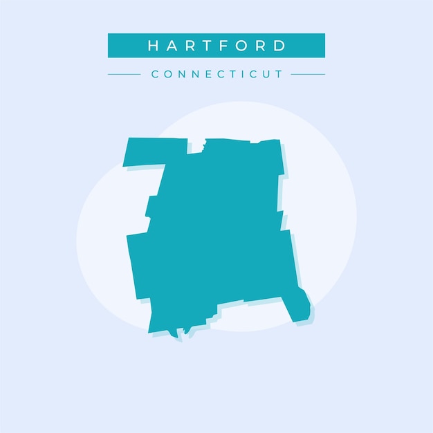 Plik wektorowy ilustracja wektorowa wektora mapy hartford connecticut