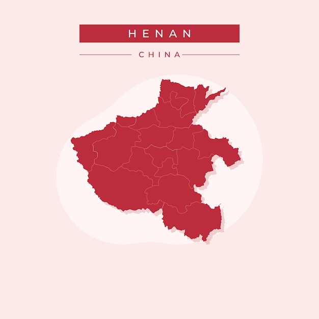 Ilustracja Wektorowa Wektora Mapy Henan W Chinach