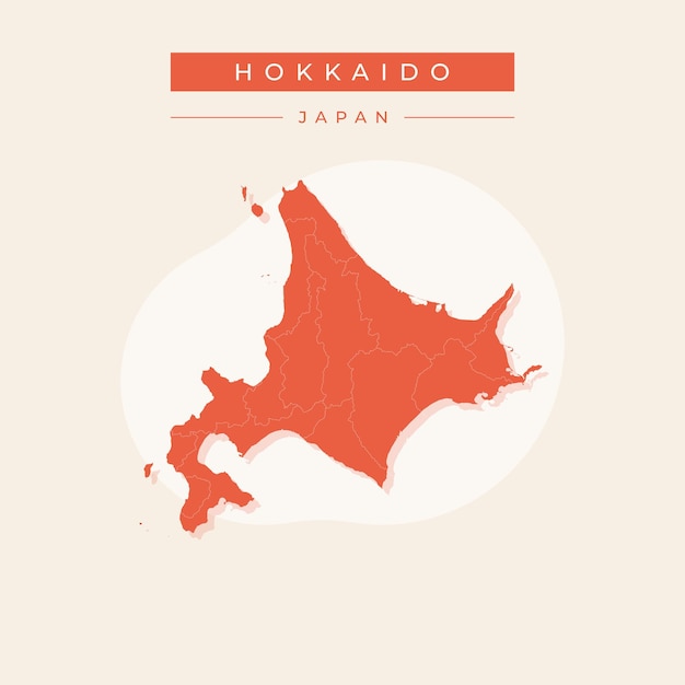 Plik wektorowy ilustracja wektorowa wektora mapy hokkaido w japonii