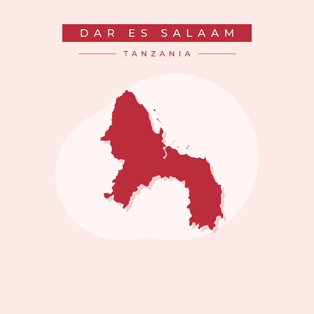 Ilustracja Wektorowa Wektorowa Mapy Dar Es Salaam W Tanzanii
