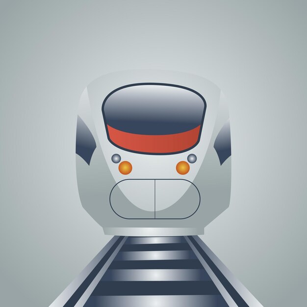 Plik wektorowy ilustracja wektorowa widok z przodu szybkiego pociągu