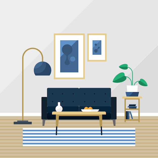Ilustracja wektorowa wnętrze salonu