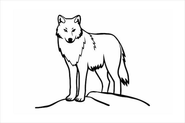 Ilustracja wektorowa Wolf Line Art