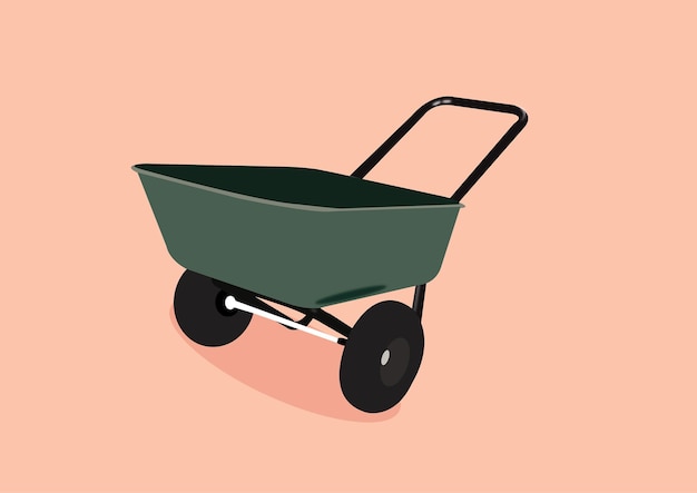 Plik wektorowy ilustracja wektorowa wózków do ogrodnictwa i sprzętu budowlanego na różowym tle