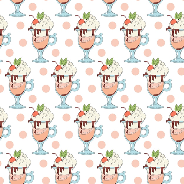 ilustracja wektorowa wzór clipart kawa koktajl napój