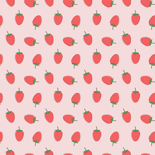 Ilustracja wektorowa wzór truskawka. Ilustracja wektorowa na różowym tle.