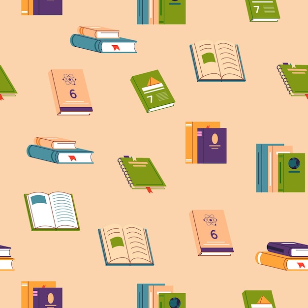 Ilustracja wektorowa wzoru książki bez szwów