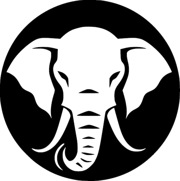 Plik wektorowy ilustracja wektorowa z czarno-białą izolowaną ikoną słonia