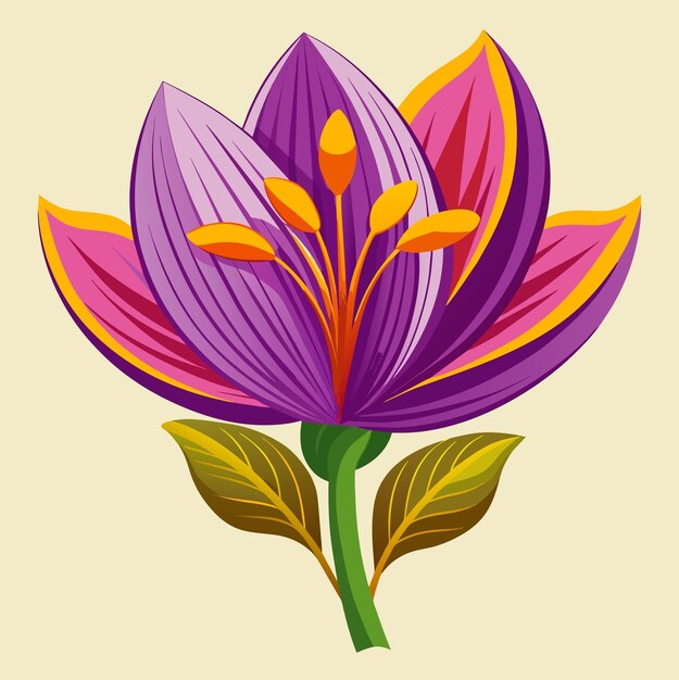 Plik wektorowy ilustracja wektorowa z kwiatami szafranu.