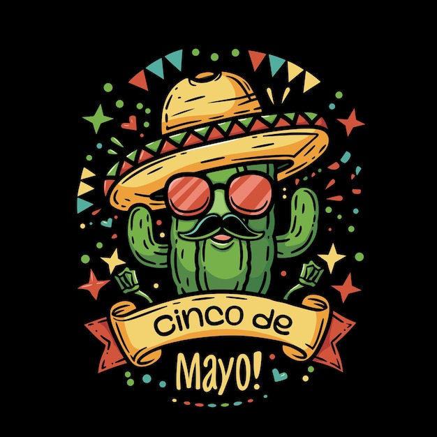 Plik wektorowy ilustracja wektorowa z tradycyjnym tematem cinco de mayo