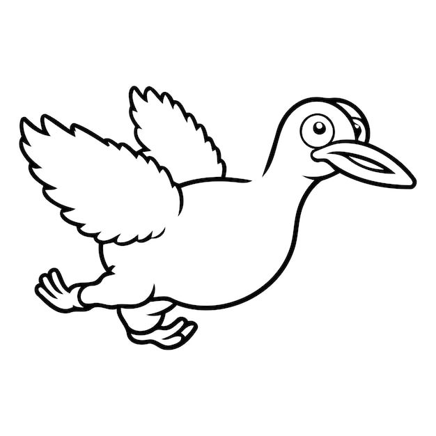 Plik wektorowy ilustracja wektorowa zabawnej latającej mewy w stylu kreskówki