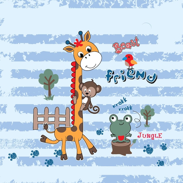 ilustracja wektorowa zabawnych zwierząt safari