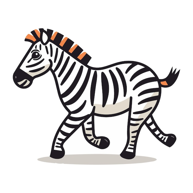 Ilustracja Wektorowa Zebry Słodka Zebra Kreskówkowa Na Białym Tle