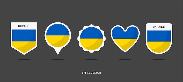 Ilustracja Wektorowa Zestaw Flag Ukrainy