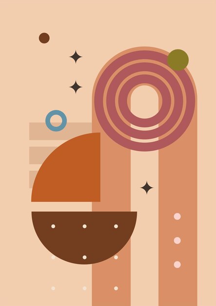 Ilustracja wektorowa zestaw plakatów abstrakcyjnych współczesne tła dekoracja ścienna średniowieczna elementy projektowe dla okładki książki szablon karty drukowanej broszura czasopisma plakat lat sześćdziesiątych lat siedemdziesiątych grafika