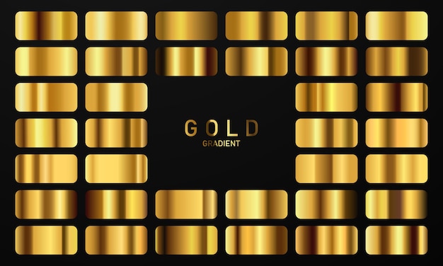 Plik wektorowy ilustracja wektorowa złotego zestawu kolekcji złotego kwadratu gradientowego