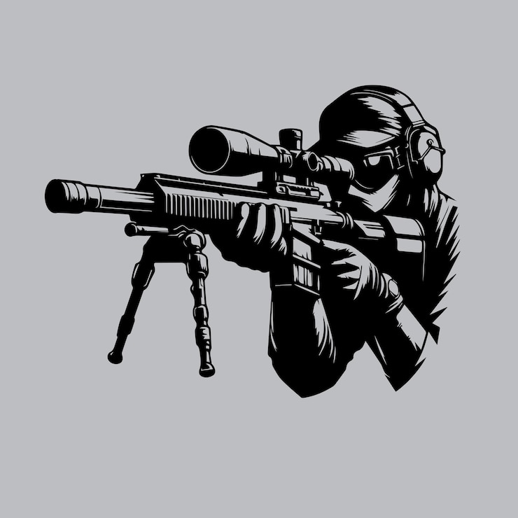 Wektor ilustracja wektorowa żołnierza sił specjalnych z karabinem szturmowym izolowanym na szarym tle