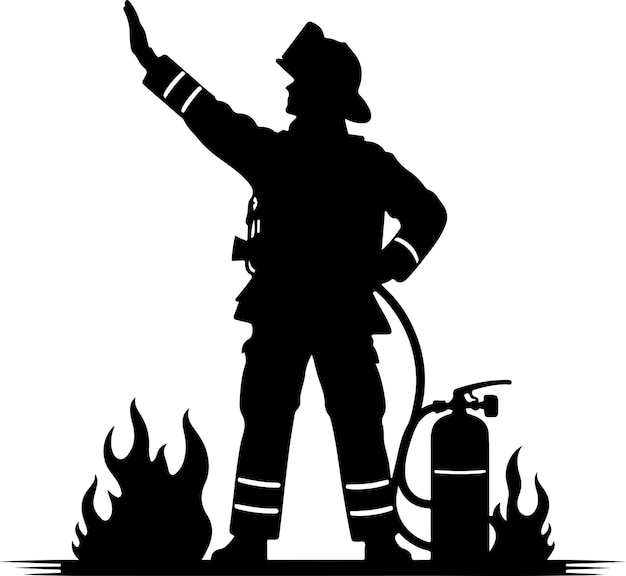 Plik wektorowy ilustracja wektorowej sylwetki strażaków