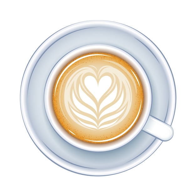 Plik wektorowy ilustracja widok z góry filiżanka kawy. gorący napój.