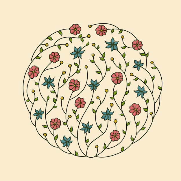 Ilustracja Winieta Kwiatów