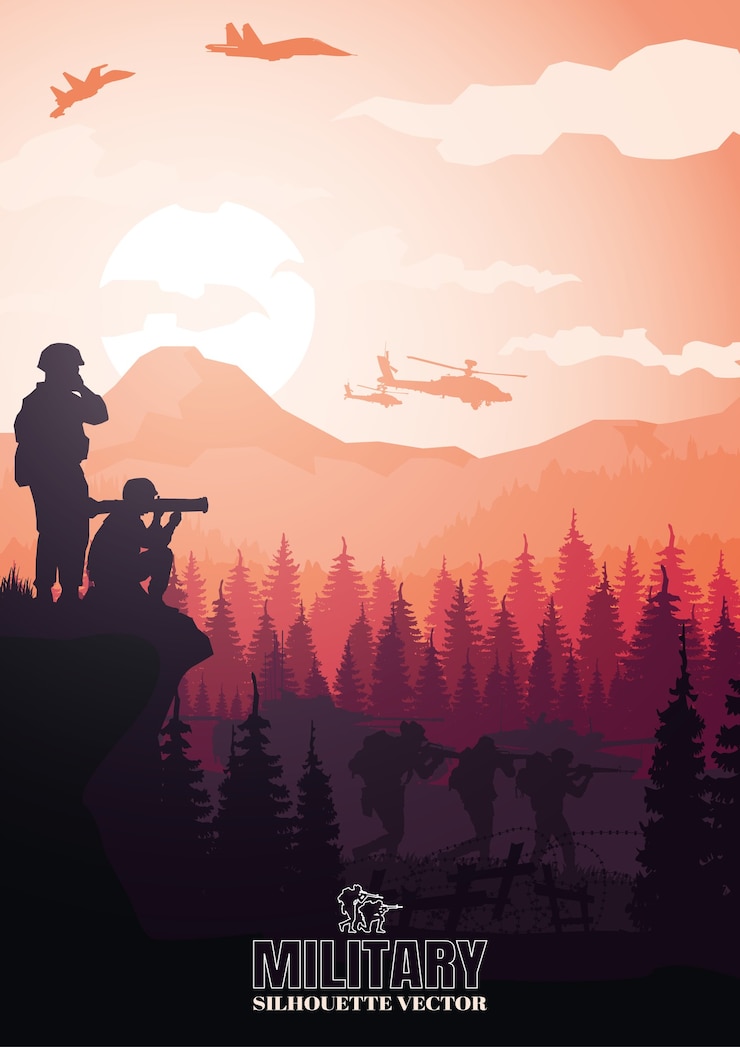 Wektor ilustracja wojskowa, tło armii.