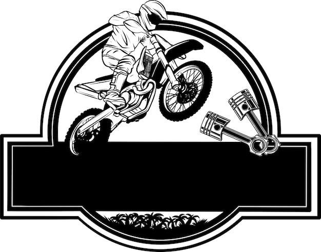 Ilustracja Wzorów Logo Monochrome Moto Cross